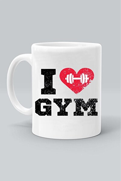 Generic Brand I Love Gym Heart Fitness Design Mix 606 Printed White Mug Cup