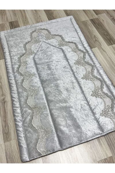 AYHANHOME Γαλλικό Velvet Dowry Bride Set - Guipure Embroidered Prayer Mat