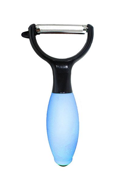 GAT Shop Silicone Handle Fruit Vegetable Cucumber Chubby Steel Peeler Kitchen Utensil For Carrot Pumpkin Eggplant