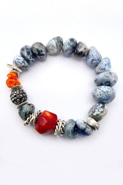 Esra Pamir Natural Coral and Calcite Bracelet Stone