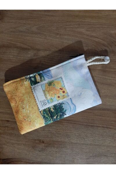 owl bag فن فان جوخ - 50 سم من القماش بتصميم نمط الطوابع - حامل قلم ومحفظة