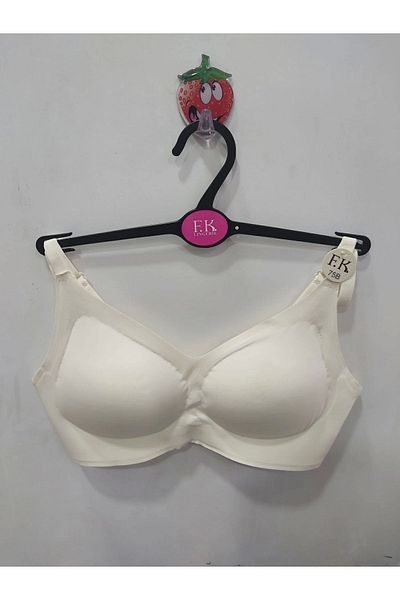 F.K Ecru Bra - FK Laser Cut, No Underwire and Removable Agraf 1241