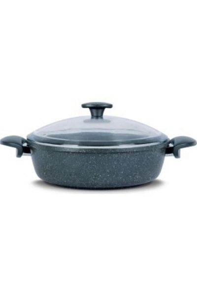 ThermoAD Gray Aluminum Casting Flat Pot 26cm 4.5lt