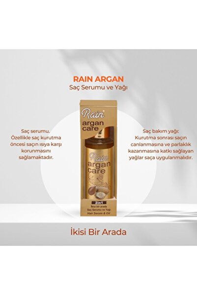 Arganti Rain Argan Care Ikisi Bir Arada Saç Serumu Ve Yağı 125 Ml