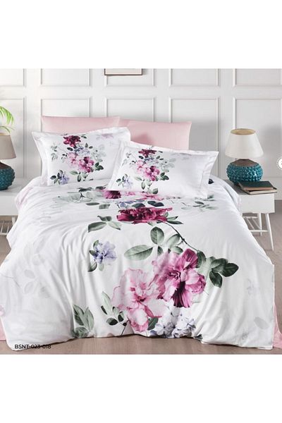 Evimmis Home Premium - Set cuvertură dublă din satin din bumbac digital