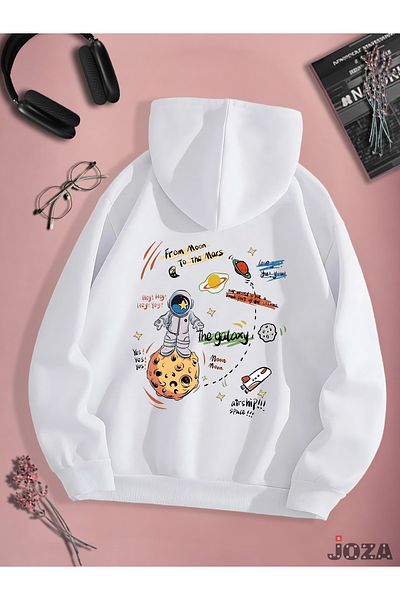 Joza Outdoors Hanorac unisex, femei, bărbați, Galaxy, cu design imprimat, colorat, cu glugă, din lână