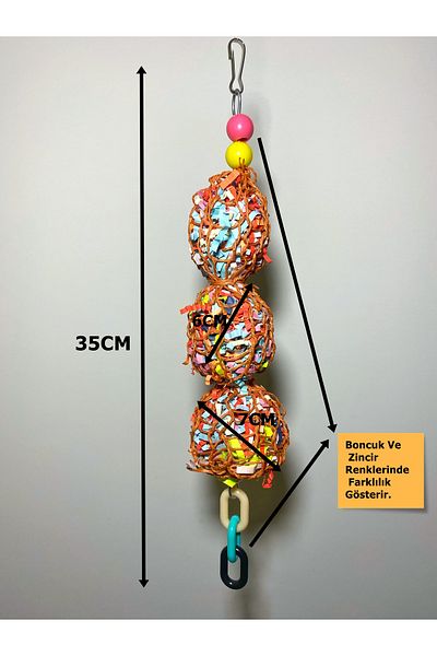 Ciko Kafes Colorful Braided Paper Shredding Bird Toy