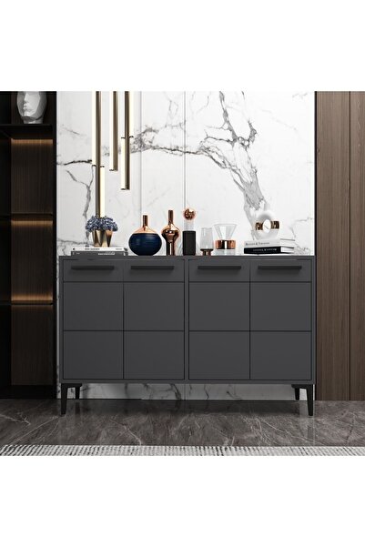 MERT SERT MOBİLYA Stria Antrasit Konsol,tv Sehpası,tv Ünitesi,kahve Köşesi,banyo Dolabı,çok Amaçlı Dolap