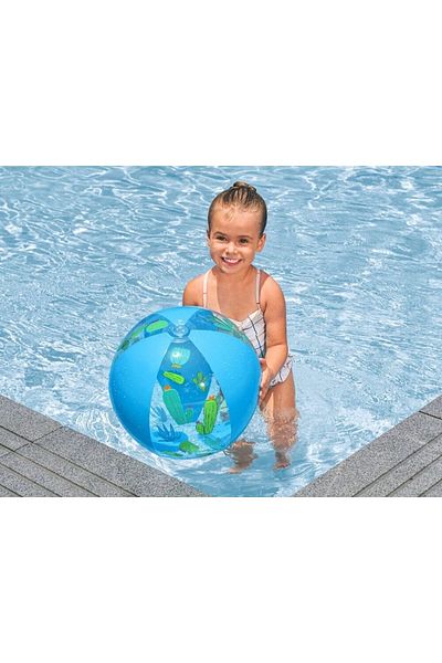 BESTWAY Blue Patterned Inflatable Sea and Pool Ball - Children's Garden Play Ball - Seaside Ball 51 cm