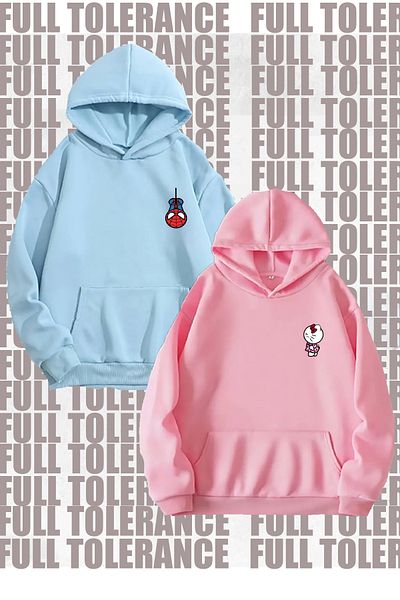 FULL TOLERANCE Γυναικεία Ανδρικά Unisex Hello Kitty Spiderman Lover Couple Συνδυασμός Φούτερ με κουκούλα