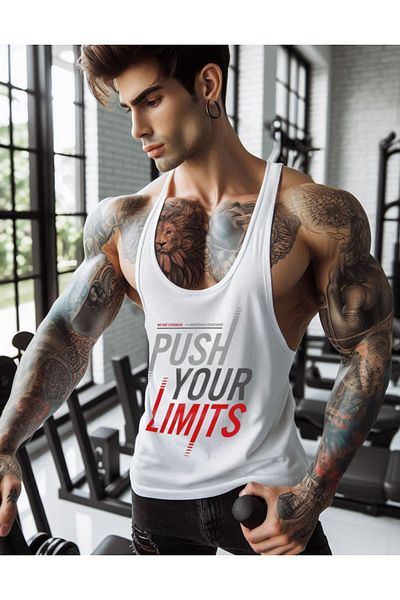 Ghedto White Limits Fitness Gym Tank Top - Αθλητικό Μονό