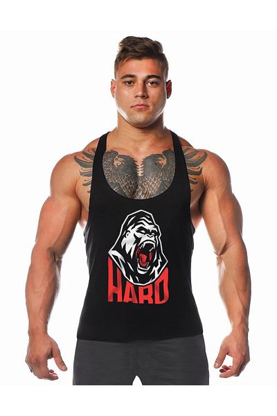 Ghedto Hard Gym Fitness Tank Top Athlete's Tank Top [black]