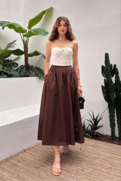 asyadabutik Mevlana Model Paraşüt Kumaş Cepli Etek