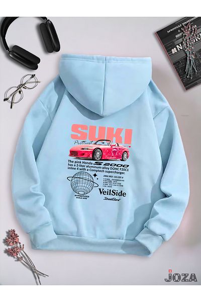 Joza Outdoors Unisex Γυναικεία Ανδρικά Bullet Suki Πίσω Φούτερ με στάμπα με έγχρωμη κουκούλα από φλις