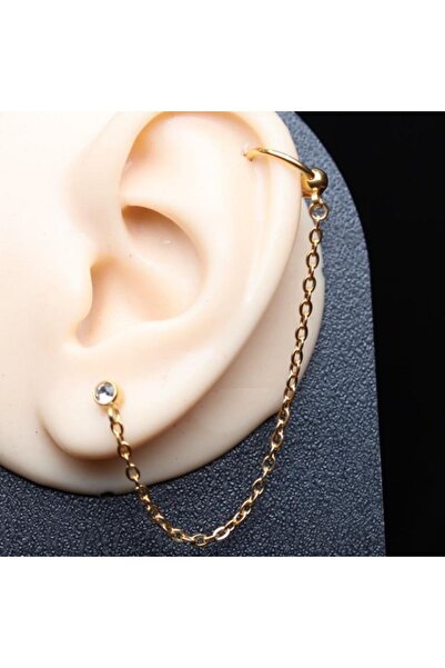 agbtasarım Figured Solitaire Helix Ear - Double Hole Piercing, Earring