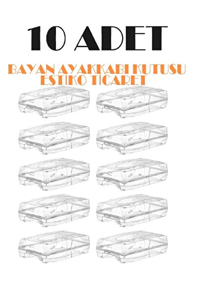 ESTİKO 10 Adet Kadın Ayakkabı Kutusu Şeffaf Ayakkabı Saklama Kutusu