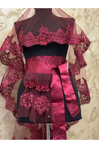 Evsay Gelin Kına Duvağı Tel Kırma Zarif Tasarım Gelin Kına Yüz Örtüsü Düğün N...