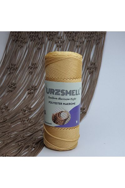 urzsmell Polyester Macrame 100gr, 140mt, 3 No. Supla, Bag and Accessory Thread 052 Gold