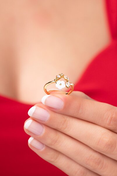 Ayenci Ayarlanabilir Gold Manolya Çiçeği Kadın Yüzük