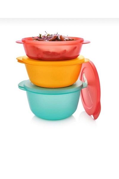 Tupperware Micro Oval Cap Set of 3