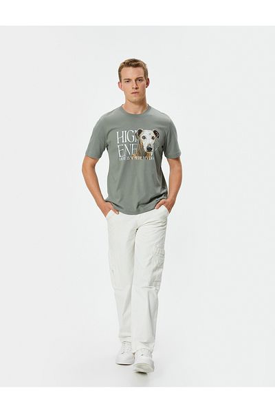 Koton Βαμβακερό κοντομάνικο Animal printed T-shirt με λαιμόκοψη