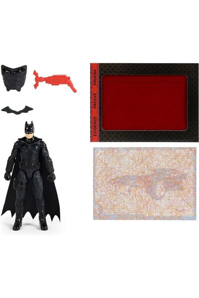 Batman شخصية باتمان السوداء المرخصة الأصلية مع ملحقات ملحقة لعبة رئيسية متصلة بتيار مستمر 10 سم