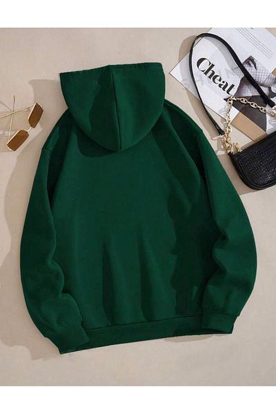 khufu Φούτερ Nefti Green Hooded - Close Happy Heart με μοτίβο φούτερ με κουκούλα