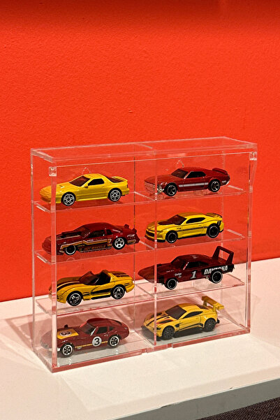 Minoleo Kapaklı Araba Rafı Pleksi 8 Araçlık Model Sergileme