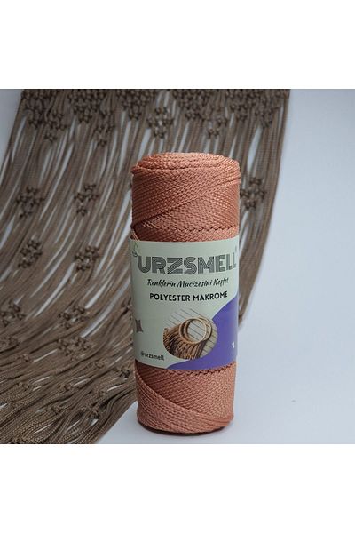 urzsmell Macrame Polyester - 100Gr, 140Mt, 3 Plates, Bag and Accessories Yarn 071 Metallic