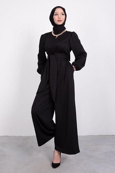 HB MODA COLLECTİON Ολόσωμη φόρμα Hijab με τυλιγμένη φαρδιά ζώνη