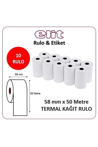 Elit Termal Pos Rulo 58 Mm X 50 Mt 10 Adet