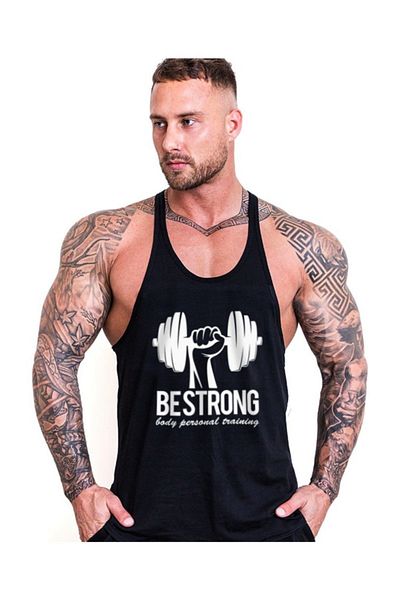Ghedto Be Strong Gym Fitness Tank Top Athlete [μαύρο]