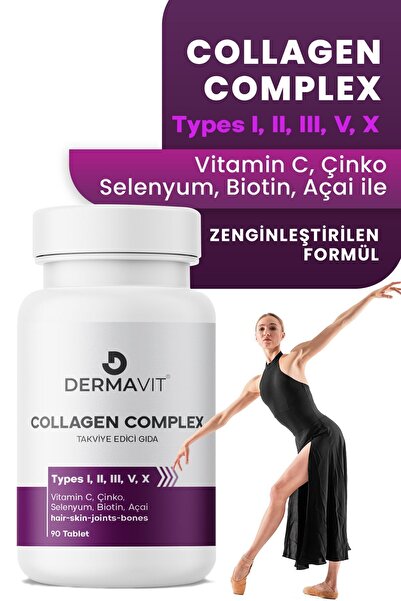 Genel Markalar 5 Tip Kolajen Tip 1, Tip 2, Tip 3, Tip 5 ,tip 10, ( Selenyum , C Vitamini Ve Çinko ) 90 Tablet