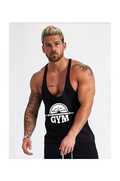 Ghedto Npng Gym Dumbbell Fitness Tank Top Athlete Undershirt [black]