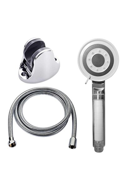 Plodna House Filtreli 5 Fonksiyonlu Yeni Model Beyaz Duş Seti 150 Cm Hortum V...
