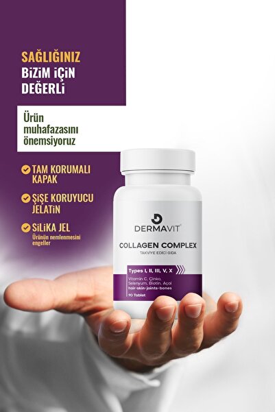 Genel Markalar 5 Tip Kolajen Tip 1, Tip 2, Tip 3, Tip 5 ,tip 10, ( Selenyum , C Vitamini Ve Çinko ) 90 Tablet