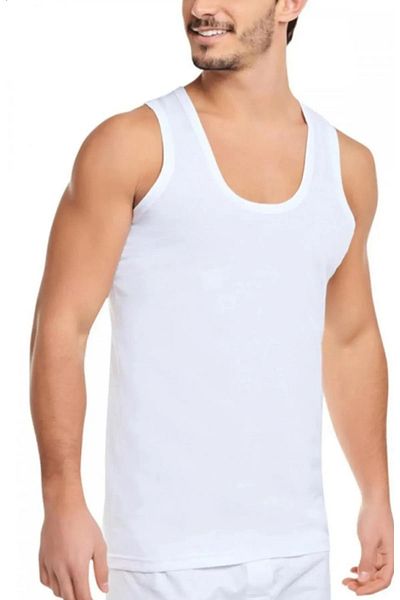 ELLİLER Latest Quality Men's Cotton Thick Strap Undershirt 1 Pc (Flexible)
