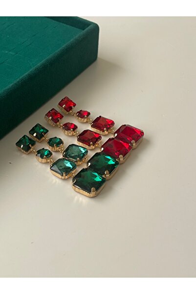 Rupen Kraft Dört Taşlı Abiye Küpe Sallantılı Abiye Küpe Kokoşh Küpe