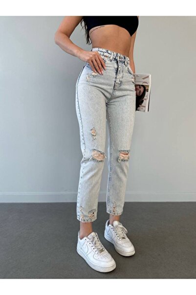 Genel Markalar Yırtık mom jeans