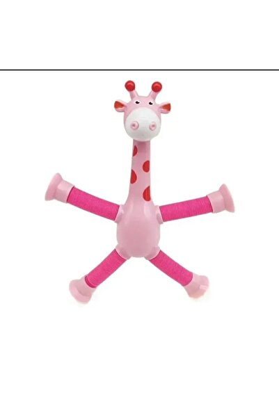 Hediyepaneli Funny Vantuzlu Zürafa Eğitici Teleskobik Oyuncak Pembe Renk 1 Adet