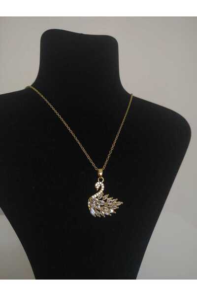 staınless steel Zirkon Taşlı Kuğu Kolye