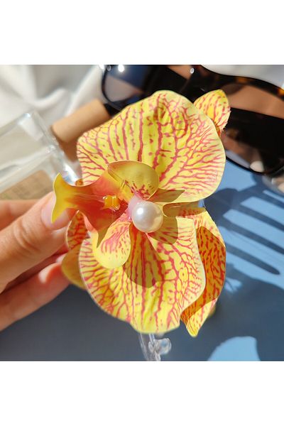 İLKYAZ Aloha Orchid Flower Pattern - Κομψή καλοκαιρινή αγκράφα