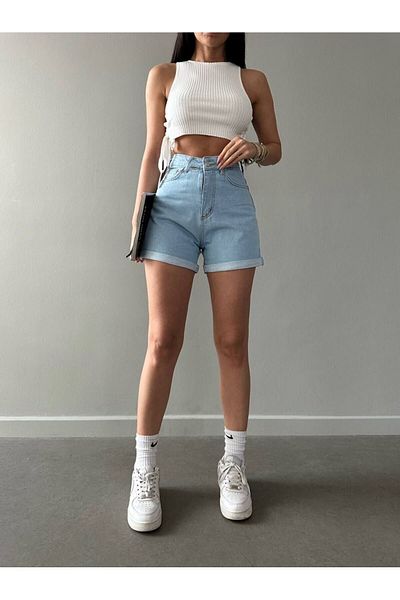 ayday butik Pantaloni scurți din denim pentru mama