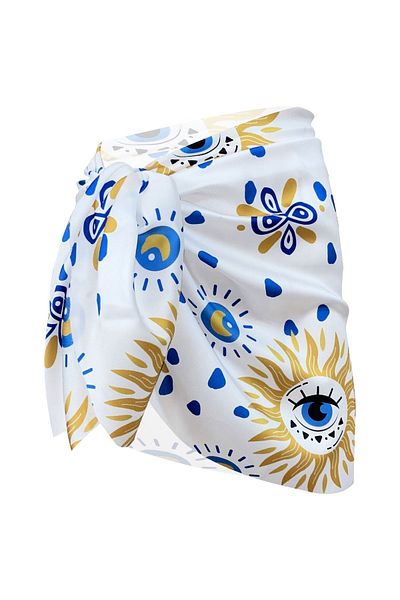 Bolder Sakura White Eyes Satin Sheer Pareo (147*55)