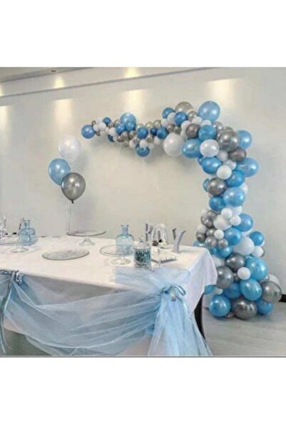 Generic Brand 50 Blue White Silver Balloons