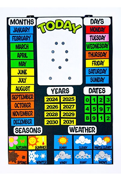 keçeli dünyam Calendar (İngilizce Takvim) Interaktif (KEÇE EĞİTİM MATERYALİ)