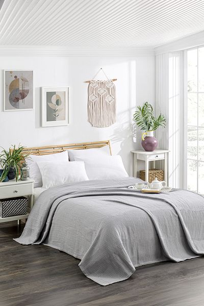 Durul Double Knitted Pique Bedspread - 200x230 Cm - 100% Cotton
