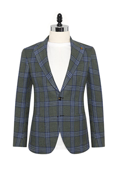 Sartoria Latorre Yeşil Lacivert Mavi Kareli Vitale Barberis Keten İpek Pamuk ...