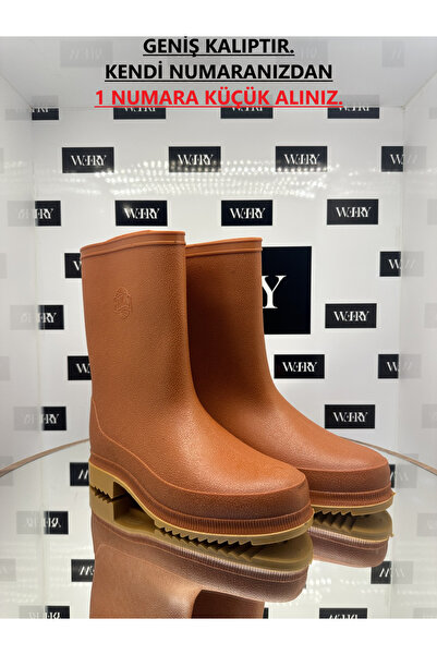 e&e Ulaş Çizme Turuncu Kısa Krep 27 Cm %100 Su Geçirmez Burun Korumasız Hafif...