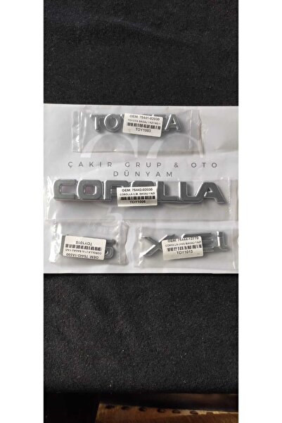 OEM Toyota Corolla Bagaj Yazısı 1.6 ve XEİ Yazı 1992 - 1997 Yılları Arası Uyu...